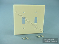 Leviton Light Almond UNBREAKABLE 2-Gang Switch Cover Wallplate Switchplate 80709-T