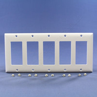 Pass and Seymour White Standard Size 5-Gang Decorator Thermoset Wallplate Cover SP265-W