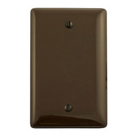Hubbell Brown Unbreakable Mid-Size Cover 1-Gang Nylon Blank Wallplate Box Mount NPJ13Z