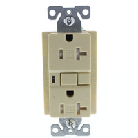 Cooper Ivory Tamper Resistant Straight Blade GFCI GFI Receptacle with Quick-Connect Module NEMA 5-20 20A 125V TRVGF20VM