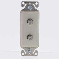 Cooper ASPIRE Desert Sand Coaxial Cable Dual Jack For Video F-Connector 9548-2DS