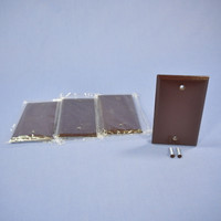 4 Eagle Brown Commercial 1-Gang Standard Blank Plastic Wallplate Covers 2129B
