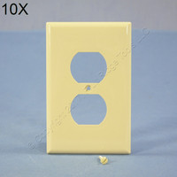 10 Cooper Ivory Mid-Size 1-Gang Unbreakable Receptacle Nylon Wallplate Outlet Covers PJ8V