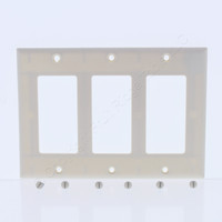 Eaton Light Almond Standard Decorator 3-Gang Thermoset Wallplate GFCI GFI Covers 2163LA