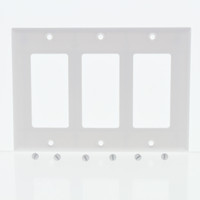Eaton White Standard Size Decorator 3-Gang Thermoset Wallplate GFCI GFI Covers 2163W
