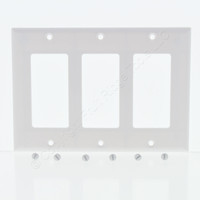 Eaton White Standard Size Decorator 3-Gang Thermoset Wallplate GFCI GFI Covers 2163W