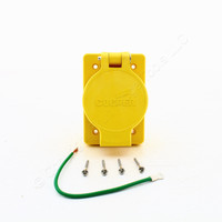 New Eaton Yellow Watertight Single Locking Outlet Flid Lid Non-NEMA 20A 120/208V 7413RW