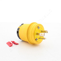 Eaton Yellow Industrial Watertight Locking Plug NEMA L6-30P 30A 250V 2P3W L630PY