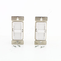 2pcs Eaton White Incandescent 1-Pole Slide Dimmer Switches Non-Preset SI061-W