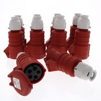 10 Hubbell Red Pin & Sleeve Connectors C-Series LC IP44 3� 20A 380/415V 4P5W C520C6SLC