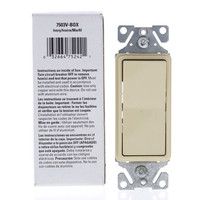 New Eaton Ivory RESIDENTIAL 3-Way Decorator Rocker Light Switch 15A 7503V Boxed