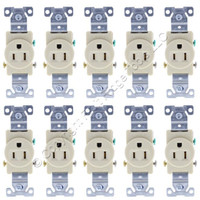 10 Eaton Ivory COMMERCIAL Single Outlet Straight Blade Receptacles 15A 817V