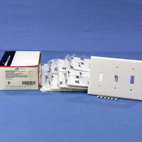10 Cooper White Unbreakable 3-Gang Switch Cover Wall Plate Switchplates 5141W