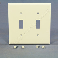 Cooper White Standard Size 2-Gang UNBREAKABLE Toggle Switch Plate Cover Wallplate BP5139W