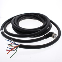 Hubbell 20ft Mini-Quick Female Angle Plug Cable #16/12 AWG STOOW R/A Molded Body w/ Coupling Nut HCMA12120