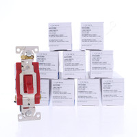 10 Eaton Red INDUSTRIAL Grade 3-Way Toggle Light Switches 20A 120/277V AH1223RD