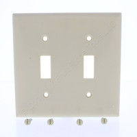 New Eaton Ivory 2-Gang Toggle Switch Cover Plastic Wallplate Switchplate 2139V