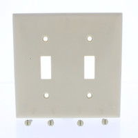 New Eaton Ivory 2-Gang Toggle Switch Cover Plastic Wallplate Switchplate 2139V