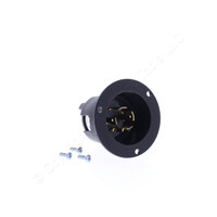 Eaton Black Twist Turn Locking Flanged Inlet L20-20P 20A 347/600V 3ØY AHCL2020FI