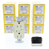 10 Hubbell SNAP5262IS Ivory SnapConnect SURGE Suppressor Outlets Tamper Resistant Receptacle 15A