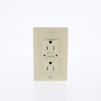 Hubbell Almond Self-Testing Tamper Resistant GFCI Receptacle 5-15R 15A GFTRST15AL