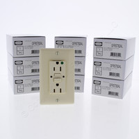 10 Hubbell 5-15R 15A Self-Test Hospital Grade GFCI GFI Receptacle Outlets Almond Straight Blade 2P3W GFRST82AL