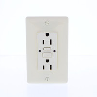 Hubbell 5-15R 15A SNAP-Connect Self-Test GFI Receptacle Outlet Almond GFRST15SNAPAL