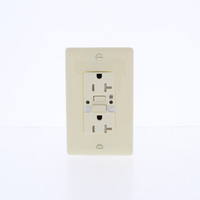 Hubbell GFTRST20ALNL 20A Almond Self-Testing GFCI 5-20R GFI Nightlight Tamper Resistant Outlet Receptacle
