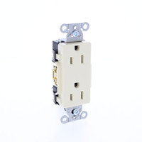 Hubbell Almond Decorator Receptacle Outlet 5-15R 15A Straight Commercial DR15AL