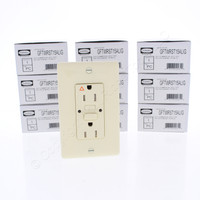10 Hubbell 15A Almond Isolated Ground 5-15R Self-Test GFI Weather Tamper Resistant Outlet Receptacles GFTWRST15ALIG