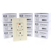10 Hubbell 20A Almond Isolated Ground 5-20R Self-Test GFI Weather Tamper Resistant Outlet Receptacles GFTWRST20ALIG