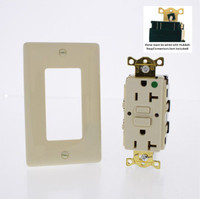 Hubbell 20A SNAP-Connect Almond Hospital Grade GFI 5-20R GFCI Outlet Receptacle 125V GFRST83SNAPAL