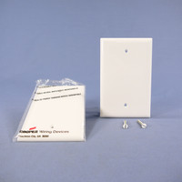 2 Cooper Commercial White Unbreakable Mid-Size 1-Gang Blank Wallplate Covers PJ13W
