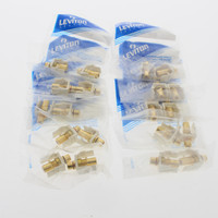 10 PAIRS of Leviton Almond Quickport RCA Jacks Gold Stereo Audio w/Black & Red Stripe 40830-A