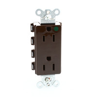 Hubbell SNAP2172A Brown SnapConnect Hospital Grade Duplex Outlet Receptacle 15A