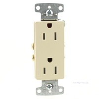 Hubbell Ivory Tamper Resistant Decorator Receptacle 5-15R 15A Bulk RRD15SITR