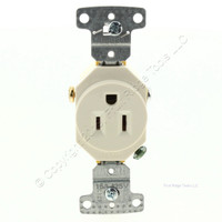 Hubbell Lt Almond Residential Single Outlet Receptacle 5-15R 15A 125V RR151LA