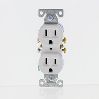 Eaton White Residential Straight Blade Duplex Outlet Receptacle NEMA 5-15R 15A 125V 270W