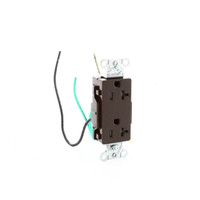 Hubbell Brown 20A TR Decorator Receptacle 5-20R w/ 6.5" Stranded Leads DR20TRP2