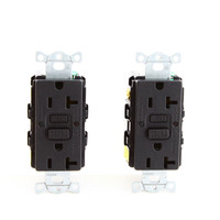 2-Pack Hubbell Black 20A Autoguard Self-Test GFCI Receptacle 5-20R GFRST20BKCF