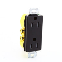 Hubbell Black Tamper Resistant Decorator Receptacle 15A Earless RRD15SBKTRM2