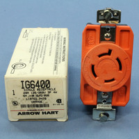 Arrow Hart Isolated Ground Orange Twist Turn Locking Single Receptacle Outlet NEMA 14-20R 20A 125/250V 3P4W IG6400