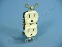 New Leviton Straight Blade Almond Duplex Receptacle Outlet NEMA 5-15R 15A 125V Plus 1-Gang Unbreakable Wallplate Cover