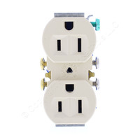 Eaton Ivory Duplex Receptacle Outlet STRAPLESS No Ears Flush 5-15R 15A 125V