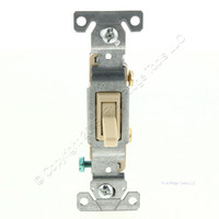 New Eaton Ivory Toggle Wall Light Switch Quiet Single Pole 15A 120V 1301-7V