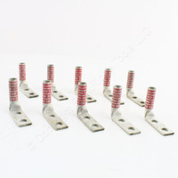 10 Hubbell Bonding Grounding Compression Lugs 90� 1/0 AWG 3/8" Hole 1" Spacing Pink #12 Die HGBL10DB90 (Burndy YAZ252TC3890)