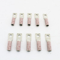 10 Hubbell Bonding Grounding Compression Lugs 1/0 AWG 3/8" Hole Pink #12 Die HGBL10SA (Burndy YAZ25TC38)