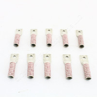10 Hubbell Bonding Grounding Compression Lugs 1/0 AWG 1/4" Hole Pink #12 Die HGBL10S (Burndy YAZ25TC14)