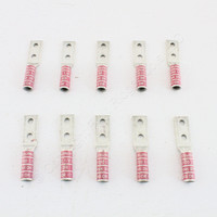 10 Hubbell Bonding Grounding Compression Lugs 1/0 AWG 1/4" Holes Pink #12 HGBL10DA (Burndy YAZ252TC14E2)