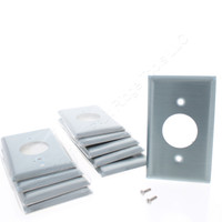 10 Eaton 1-Gang Stainless Steel Receptacle Wallplate Single Outlet Covers 1.40" 93091